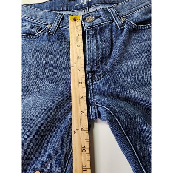 SEVEN7 FOR ALL MANKIND Medium Wash Low-Rise Stretch Bootcut Jeans SZ 27 - Picture 7 of 12